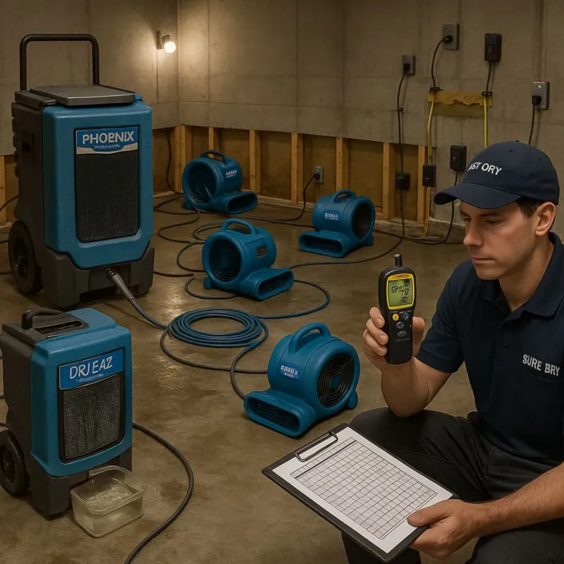 Structural Drying and Dehumidification process in Casa Grande, AZ